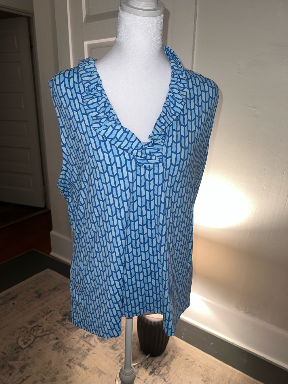 J. Mcglaughlin Ruffle Durham Ruffle Bluw Top